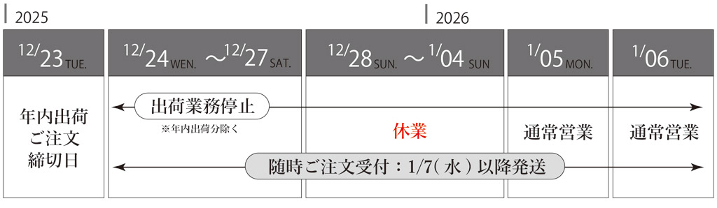 冬季休業のお知らせ 2025-2026