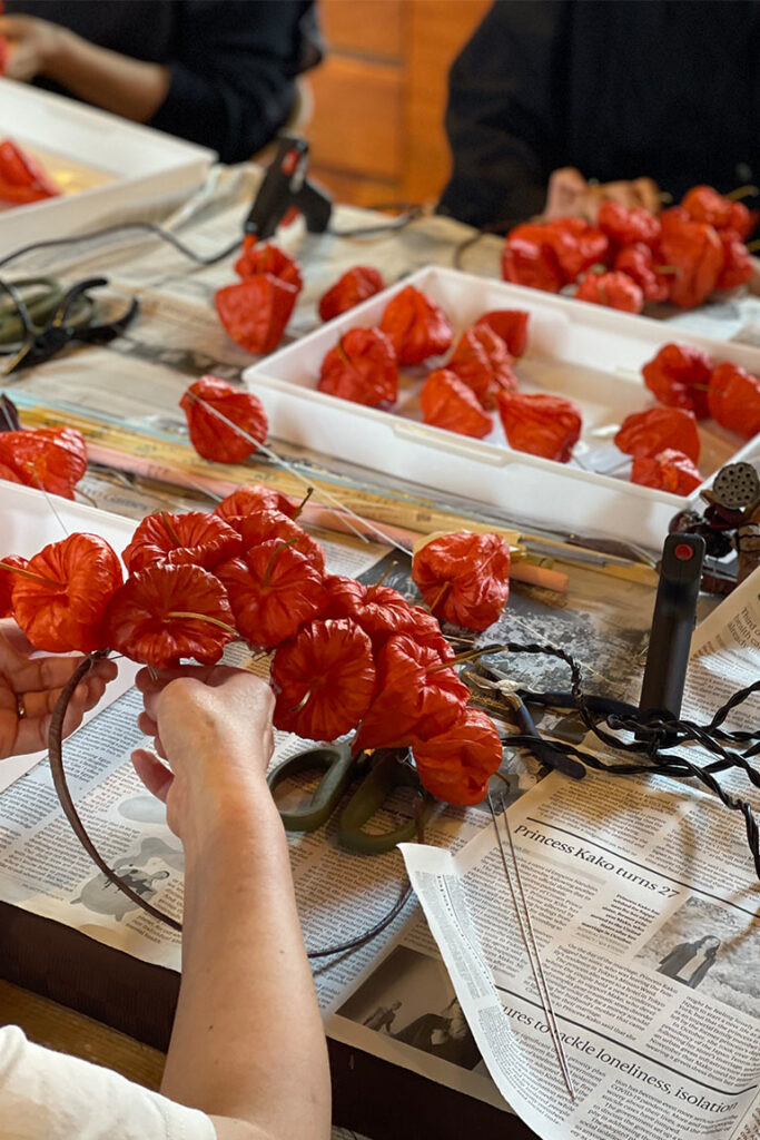 ほおずきリースワークショップレポート