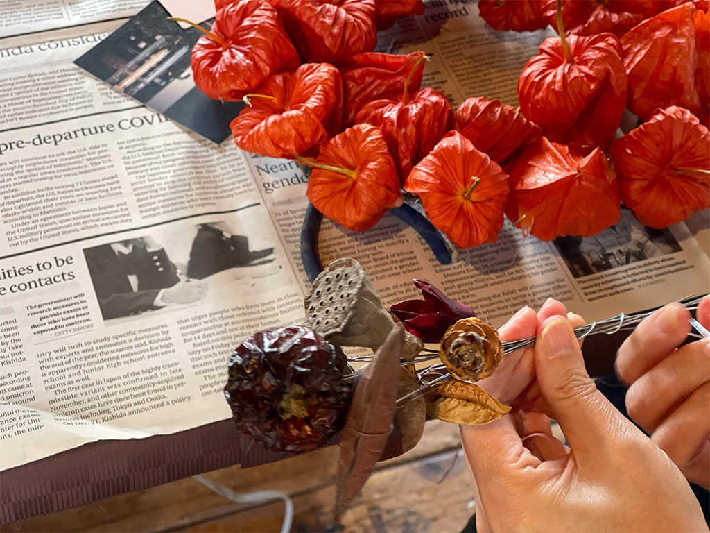 ほおずきリースワークショップレポート