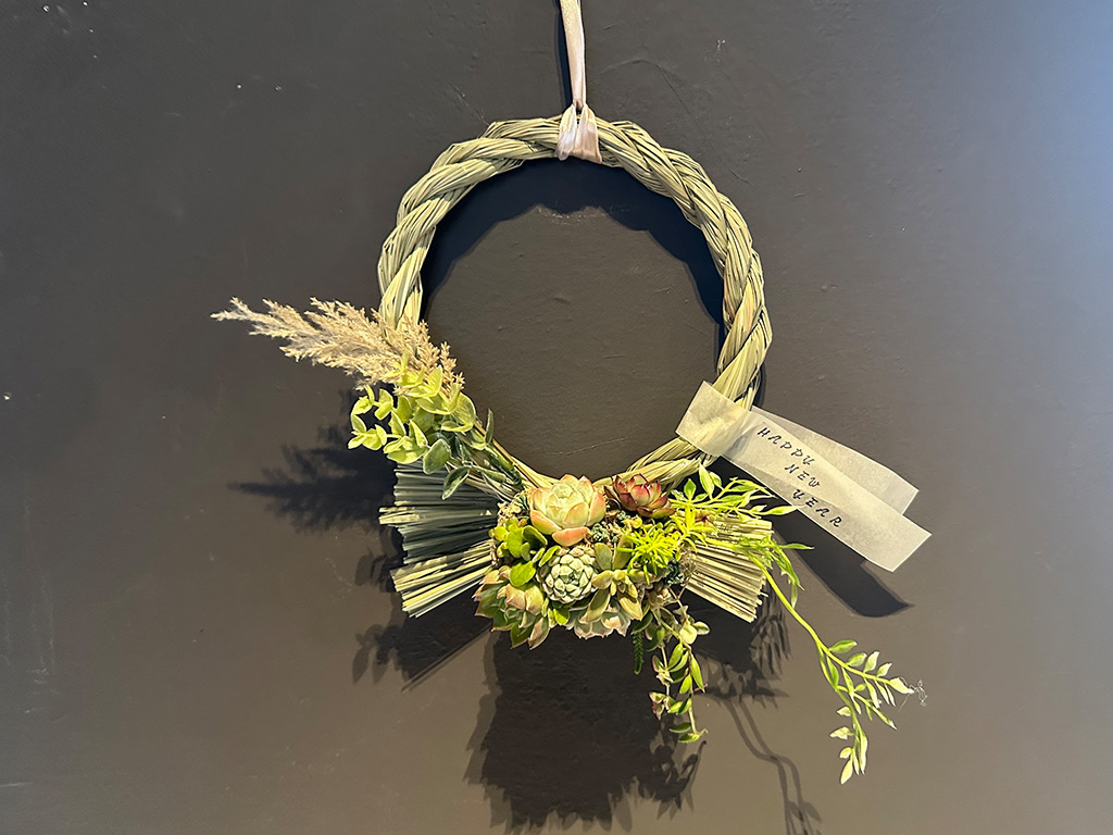 本店「多肉しめ縄リース」ワークショップレポート