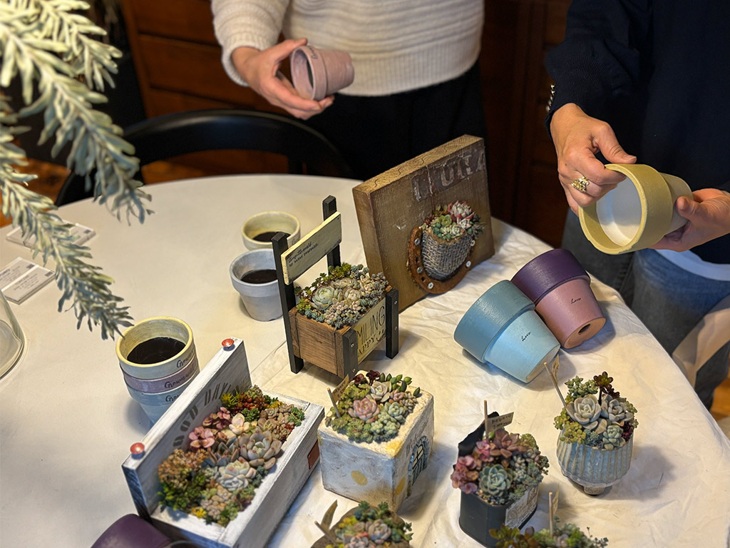 本店「多肉しめ縄リース」ワークショップレポート