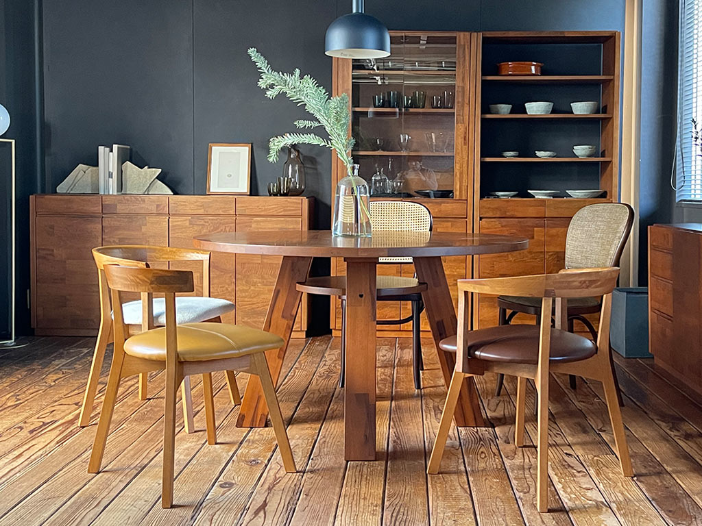 PUROサークルダイニングテーブル126　チェア５脚