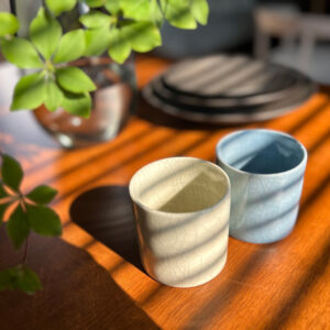 【南景製陶園】碗 円柱 墨貫入(湯呑み)